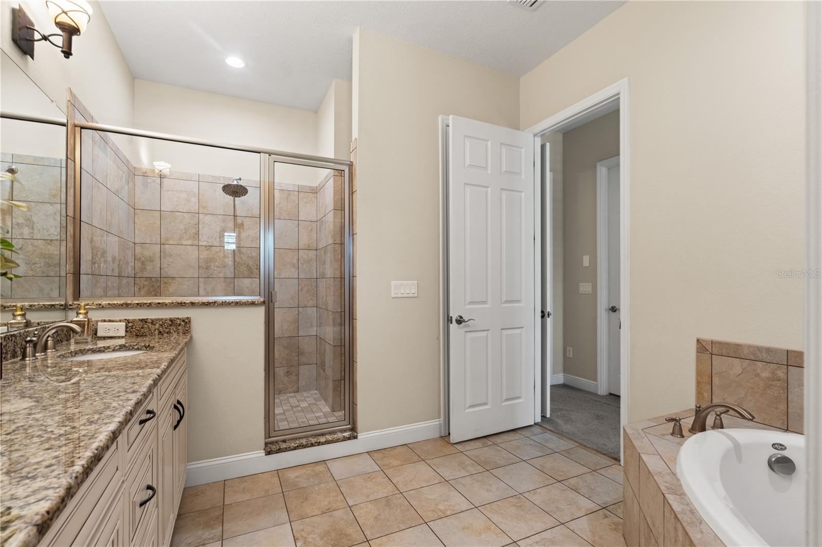 Primary Bathroom with Dual vanity, Bath, Shower