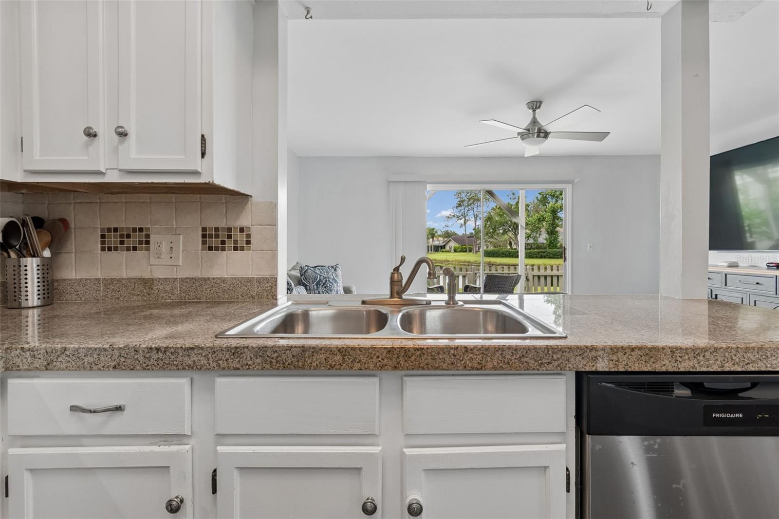Kitchen with water views