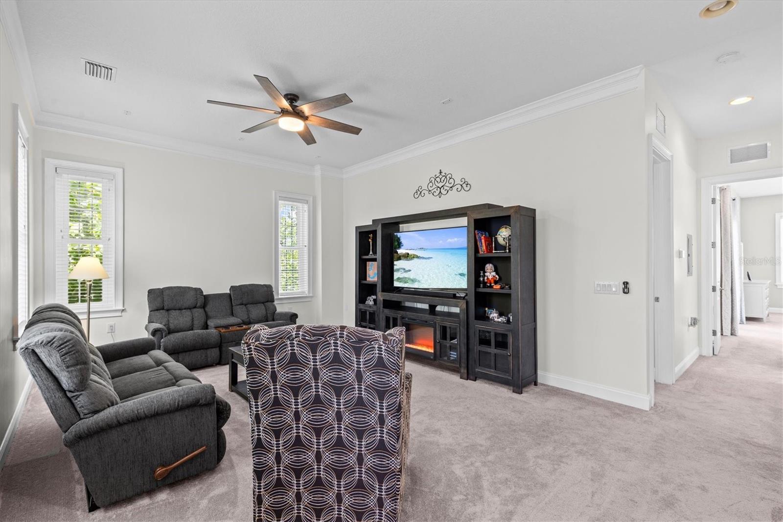Second level loft space can serve multiple purposes.
