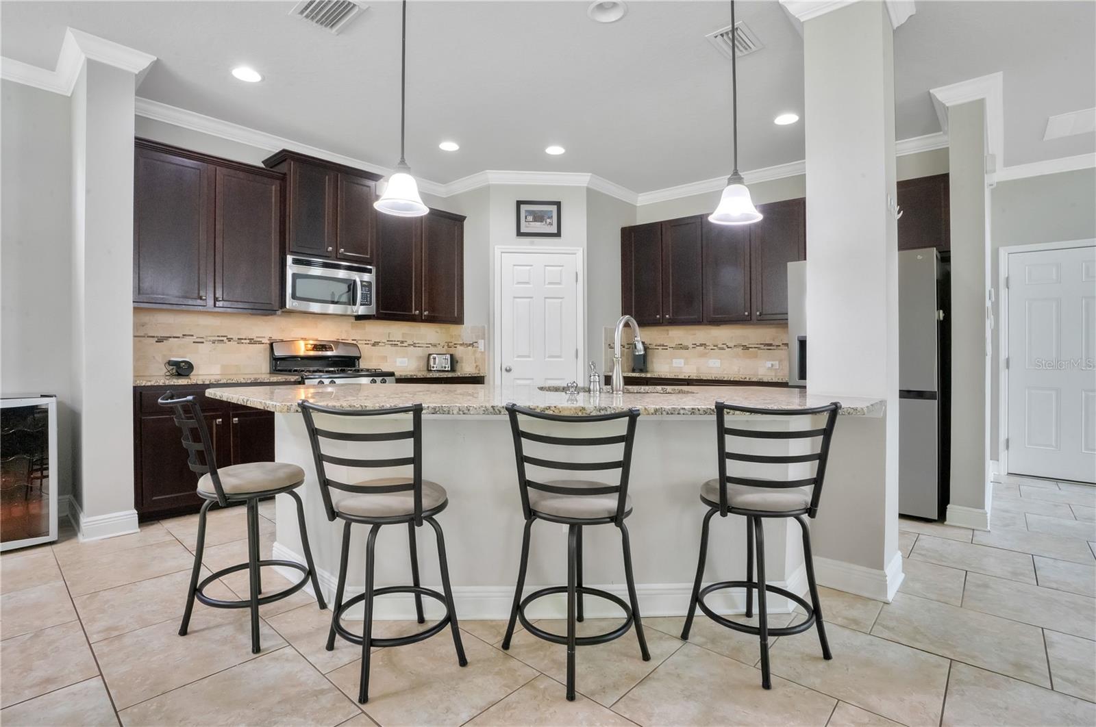 Kitchen with ample seating at the island