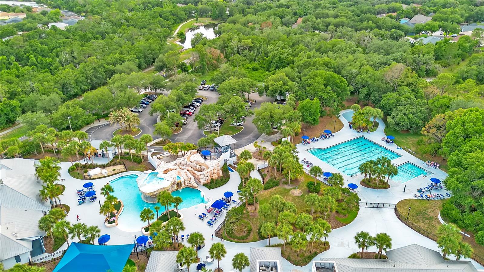 Water Slide and Lap Pool at the Aquatic Center