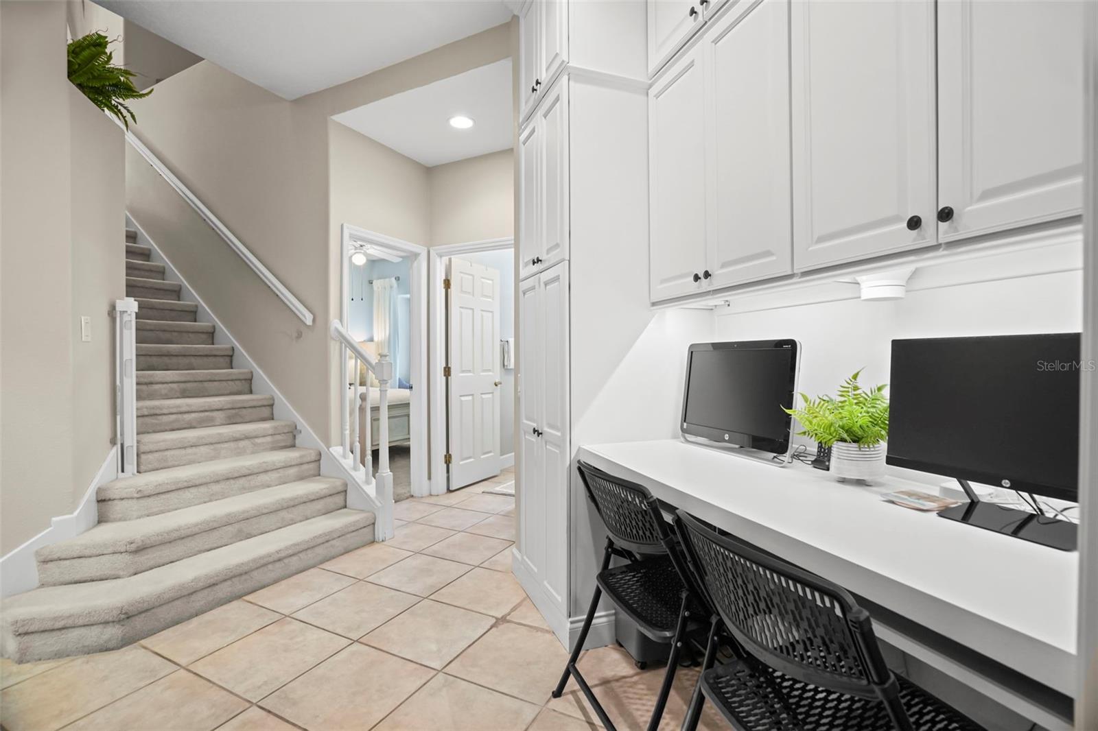 Stairs to second floor bonus room