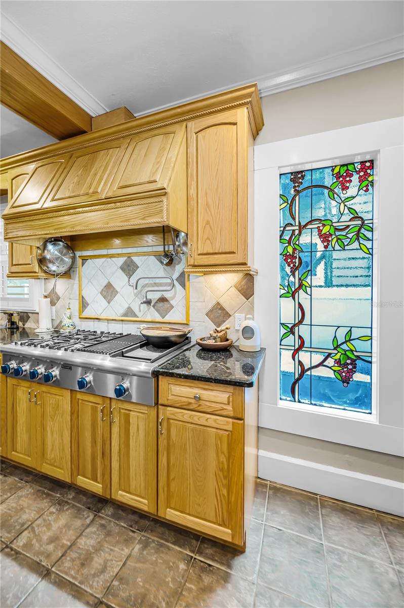 One of 2 beautiful on-of-a-kind leaded glass windows.