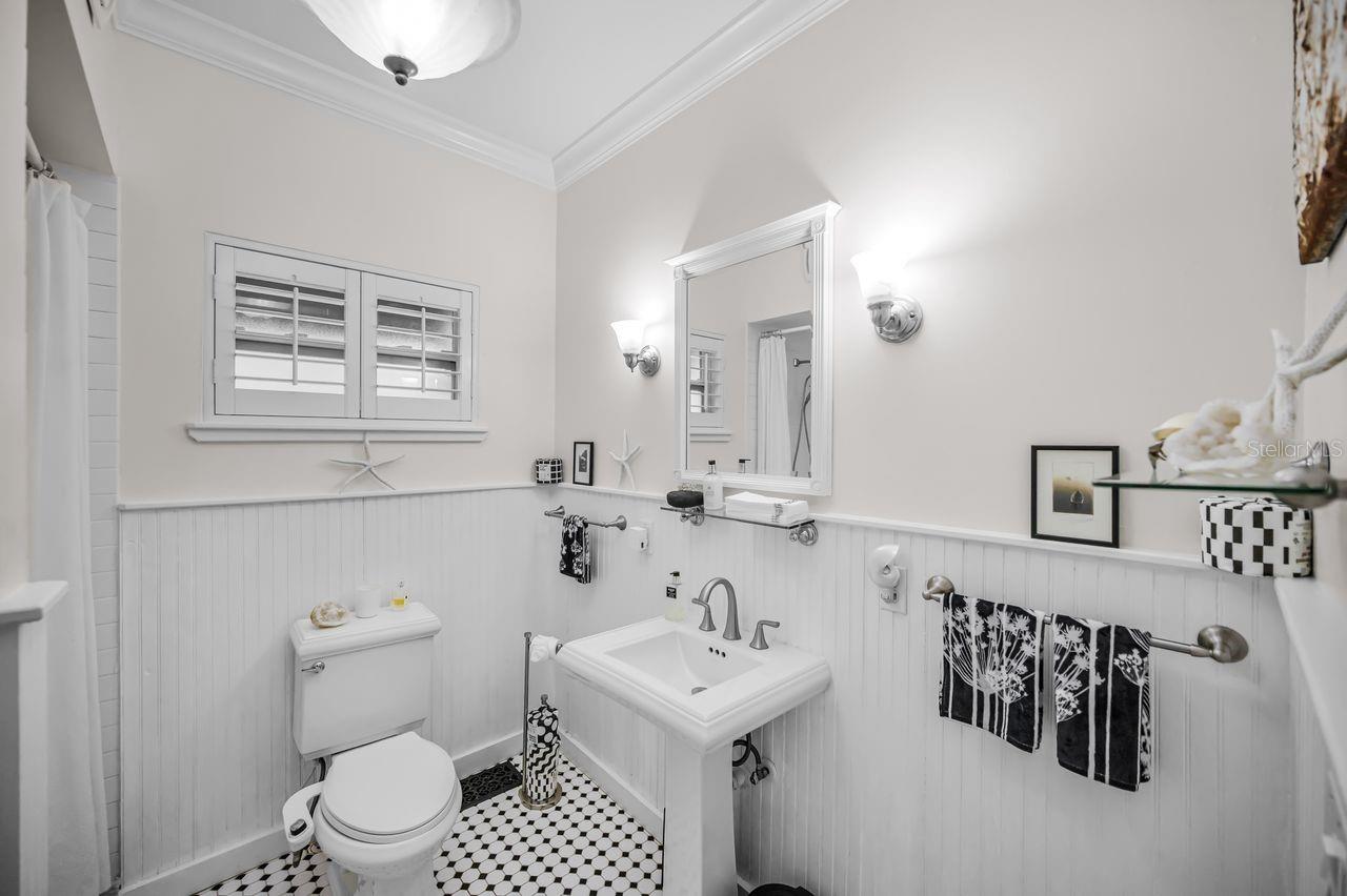 Full bath, downstairs .