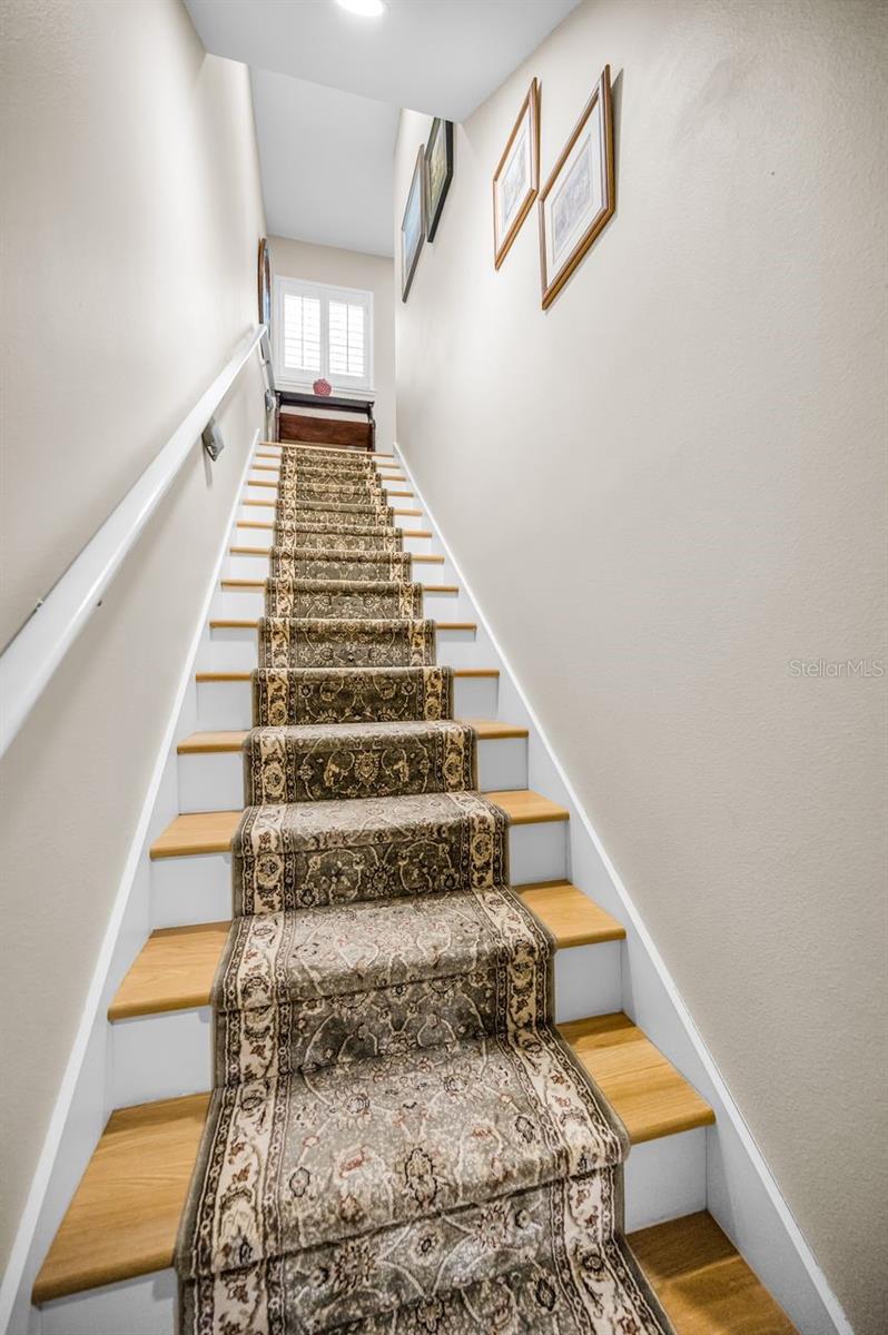 Entrance to your private apartment. The reinforced stair railing can accommodate a chair lift.