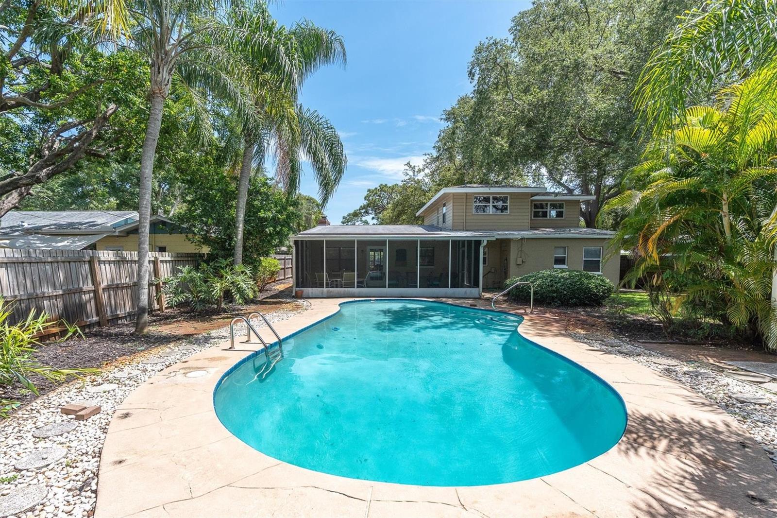 Pool Rear View - 9' deep pool