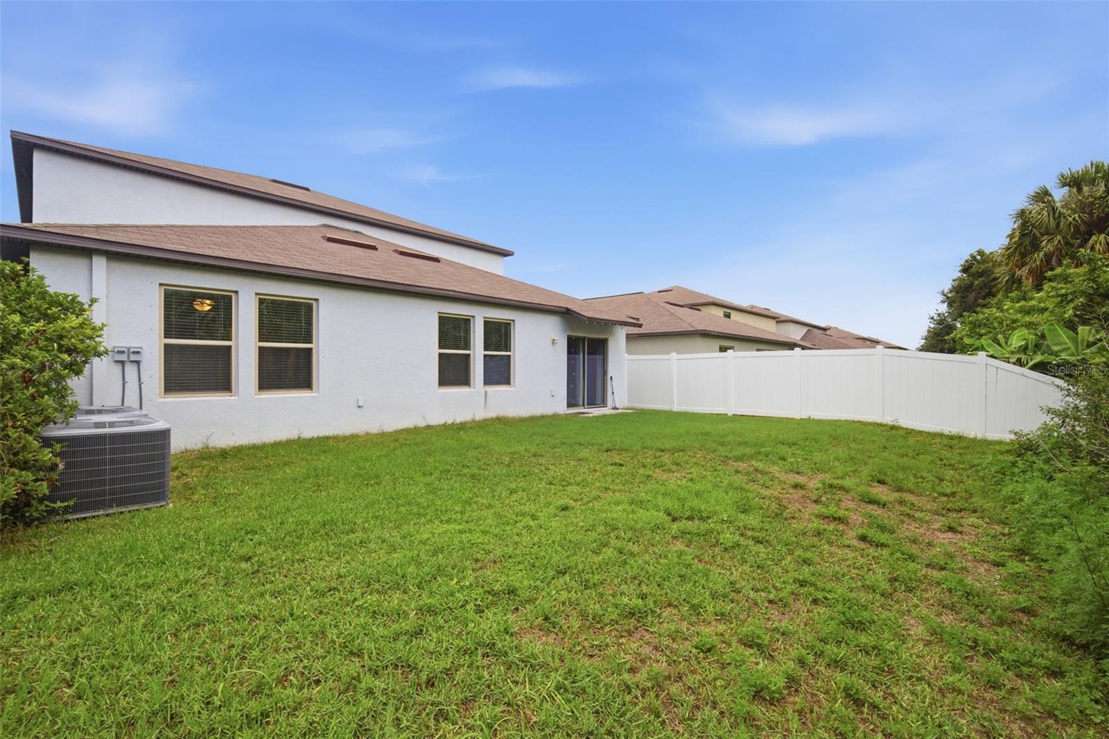 Large private backyard