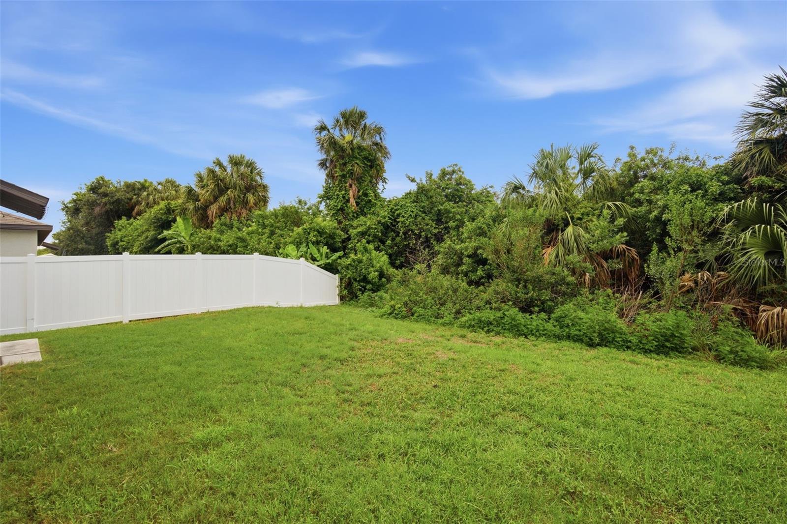 Large private backyard