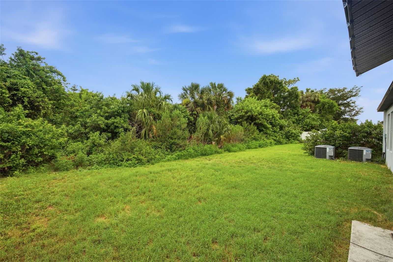 Large private backyard