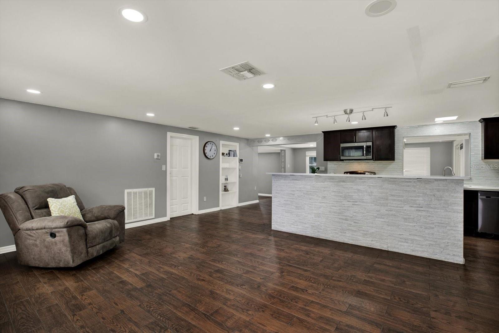 Open Kitchen and living space.