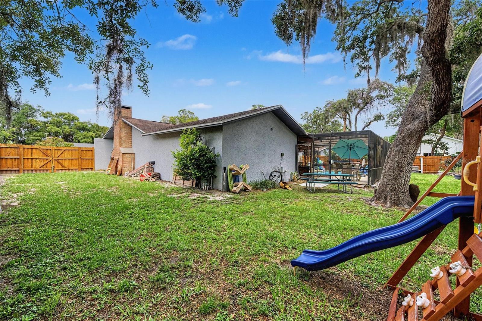 fenced in backyard