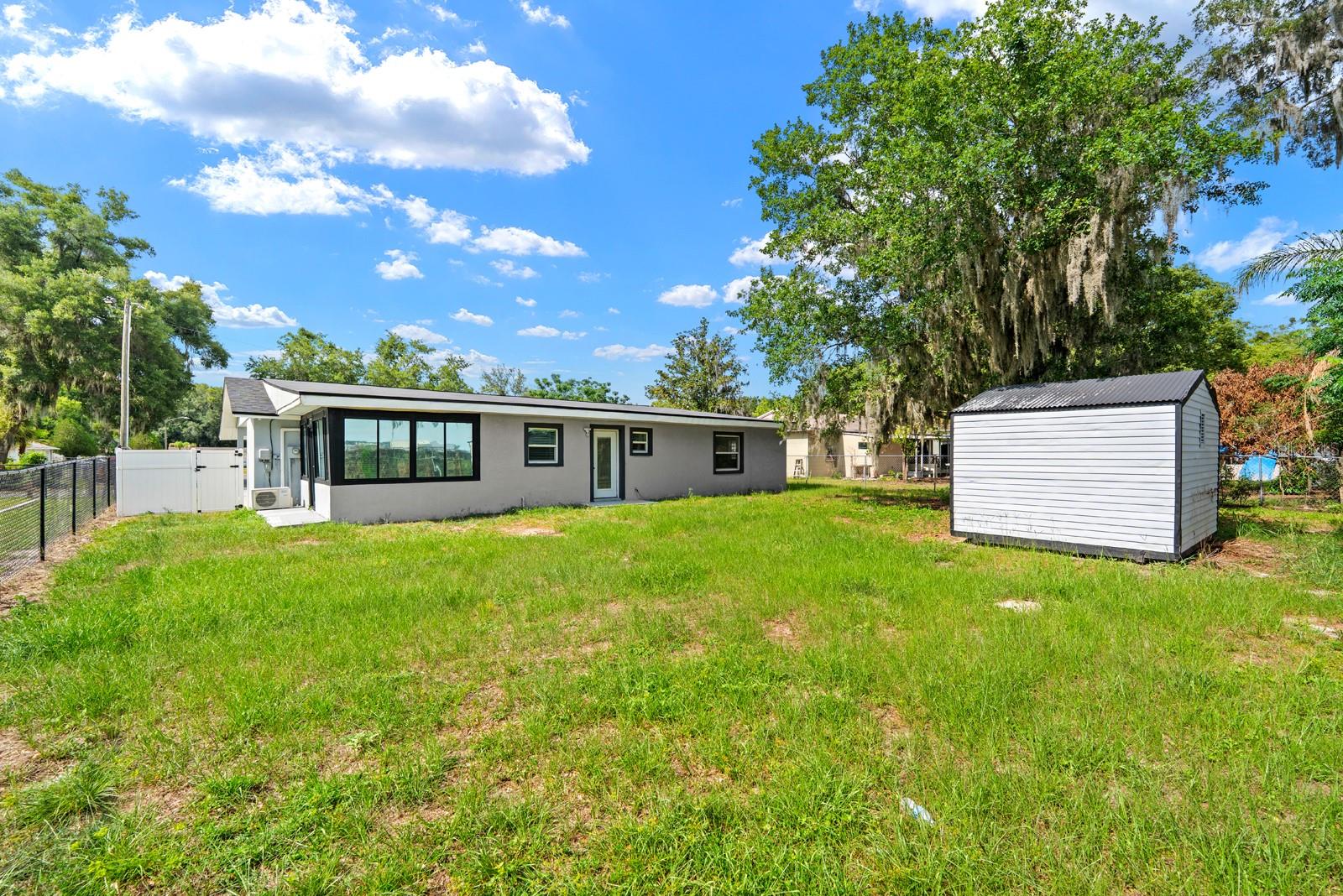 rear yard w shed
