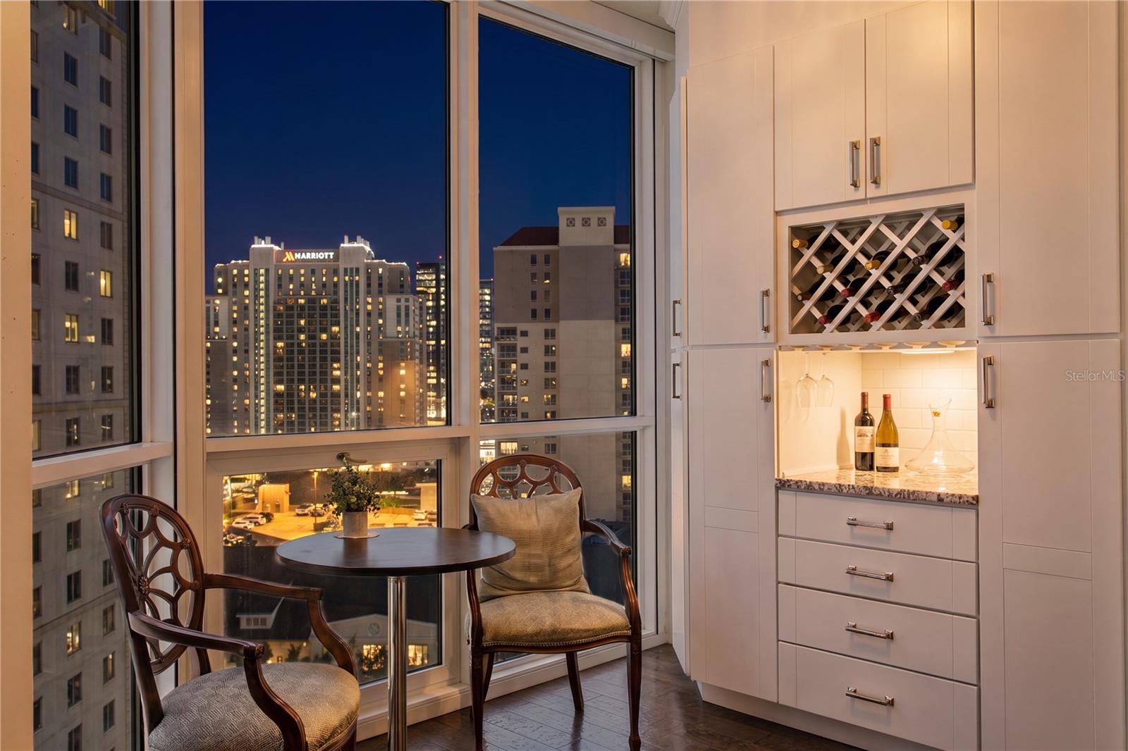 The perfect spot for casual meals, complemented by captivating city views