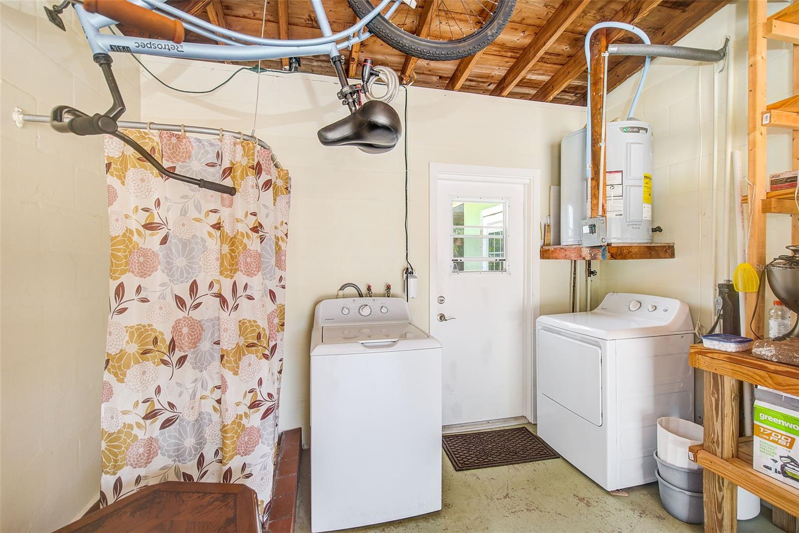 Laundry is in the garage
