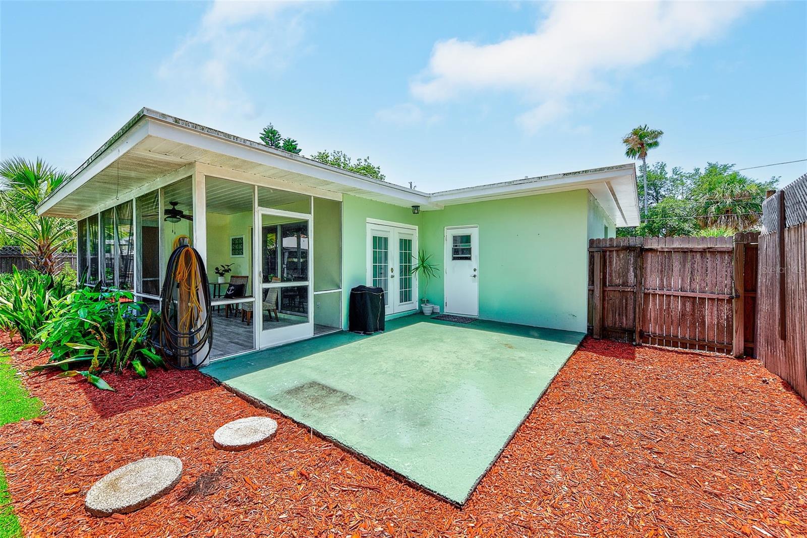 Open Patio in Backyard