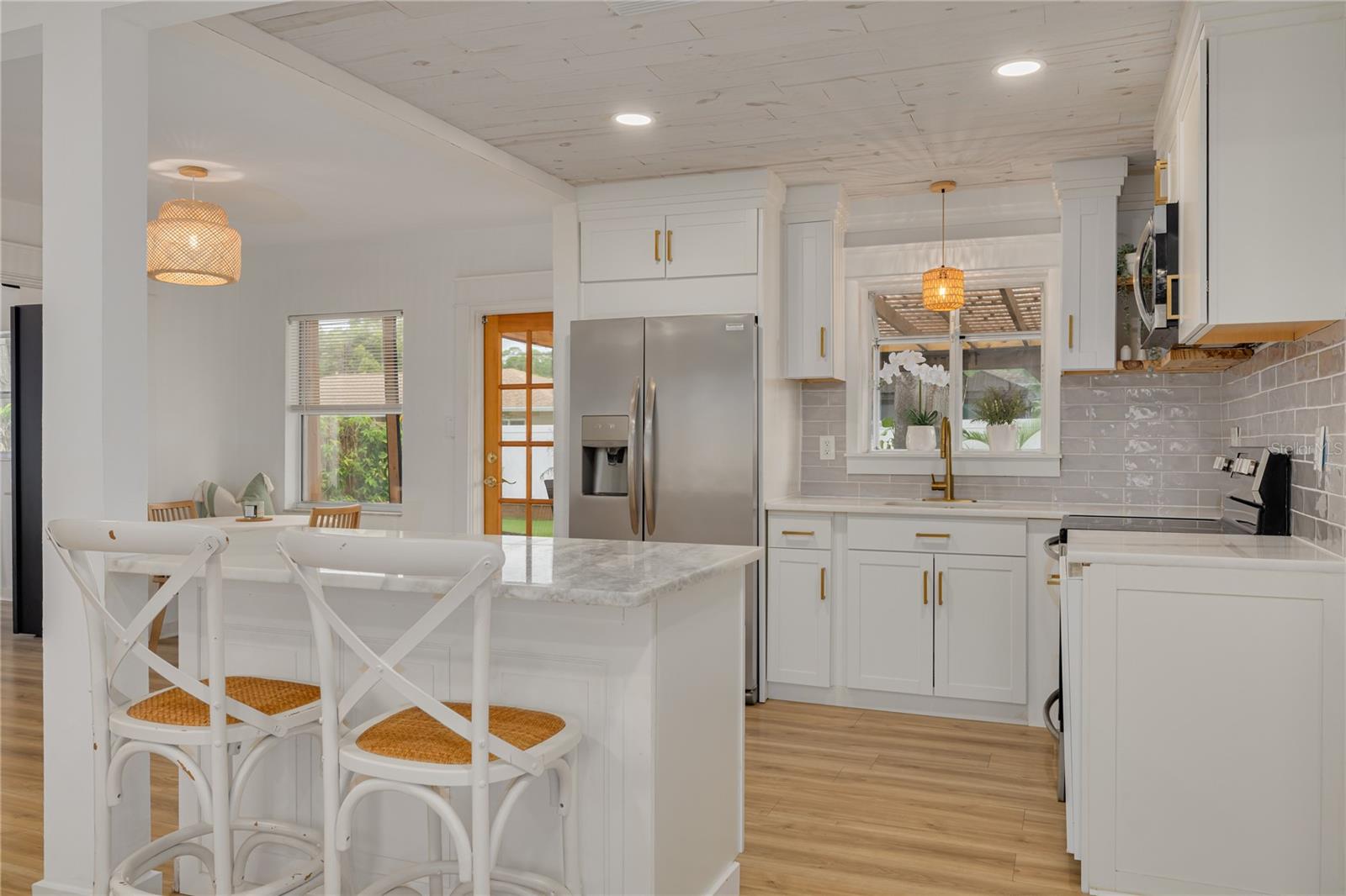 Breakfast Bar with Marble Counters