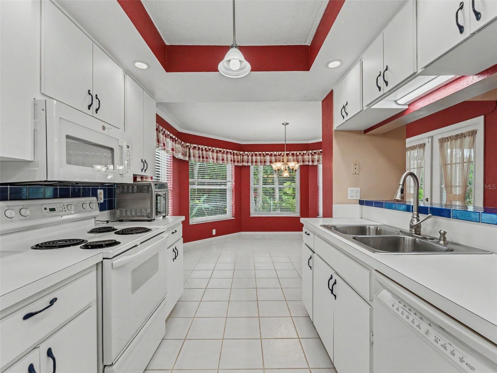 Bay window Breakfast Area at end of Kitchen