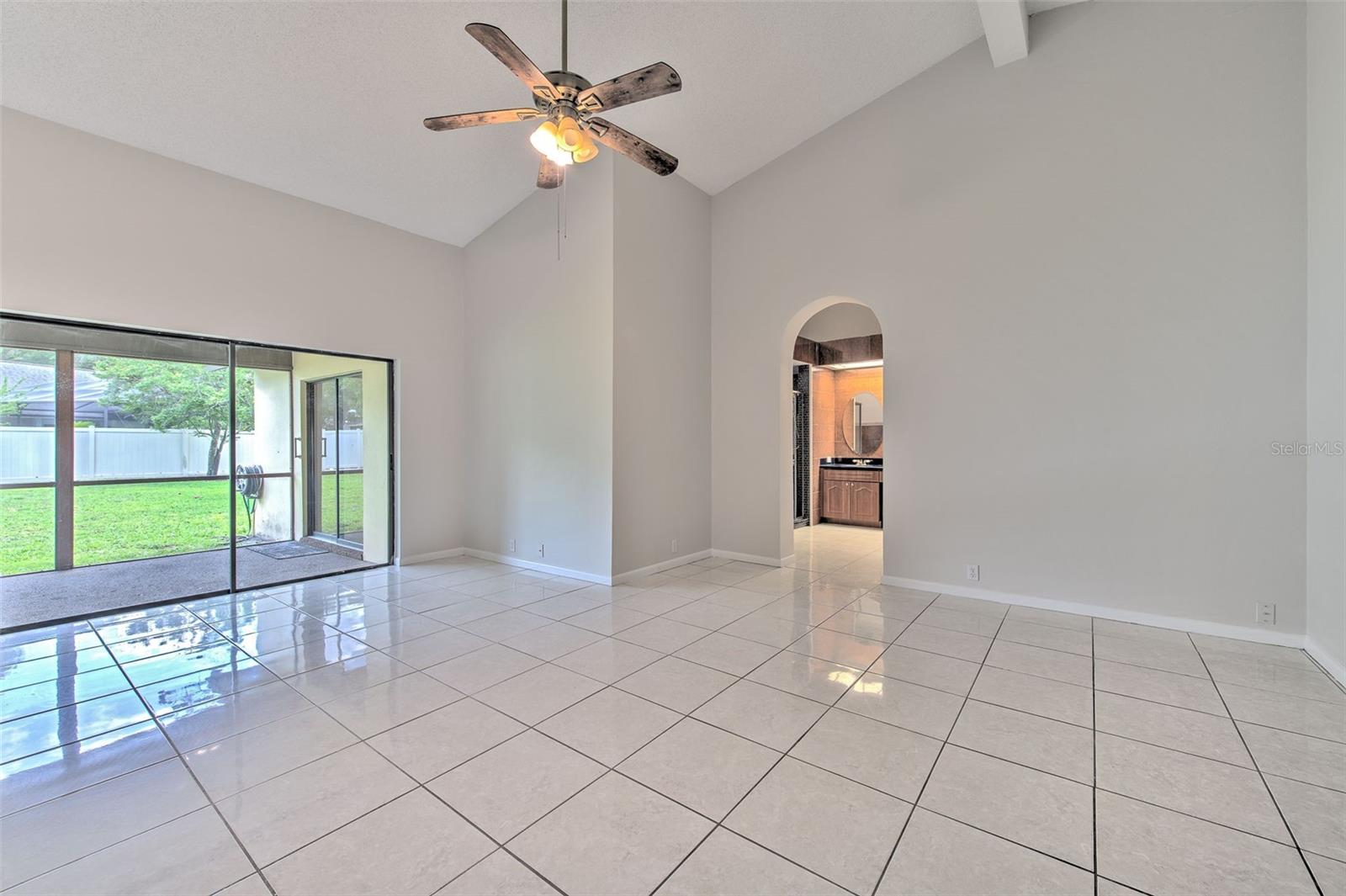 HUGE Master bedroom w/ vaulted ceilings and ensuite bathroom