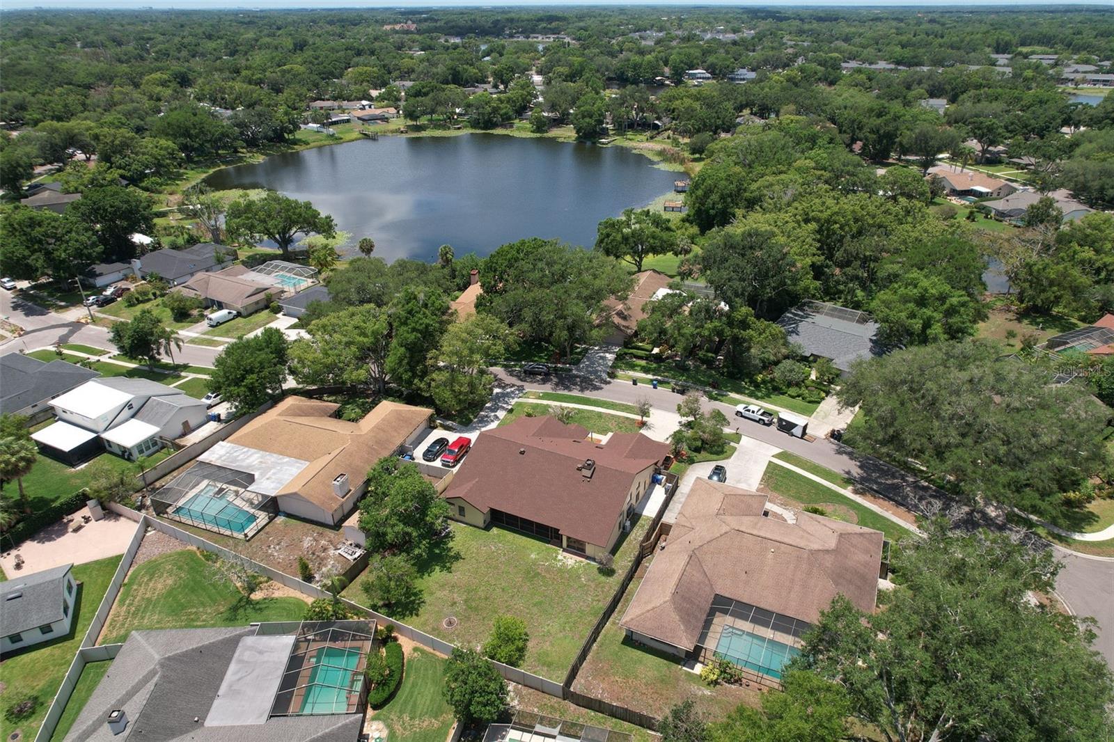 Ariel view - back of home and HUGE fenced-in backyard