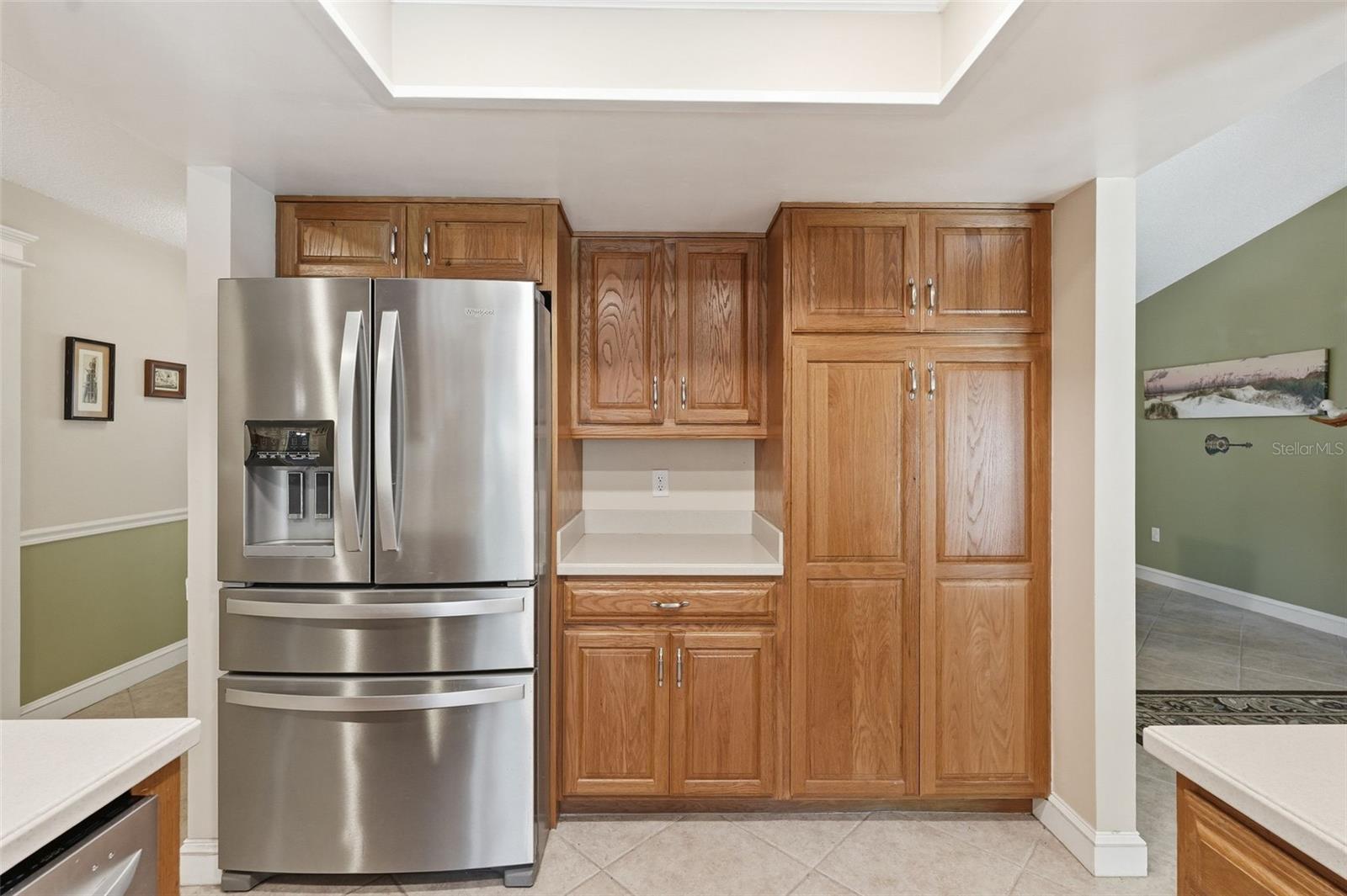 Large pantry with pull out shelves