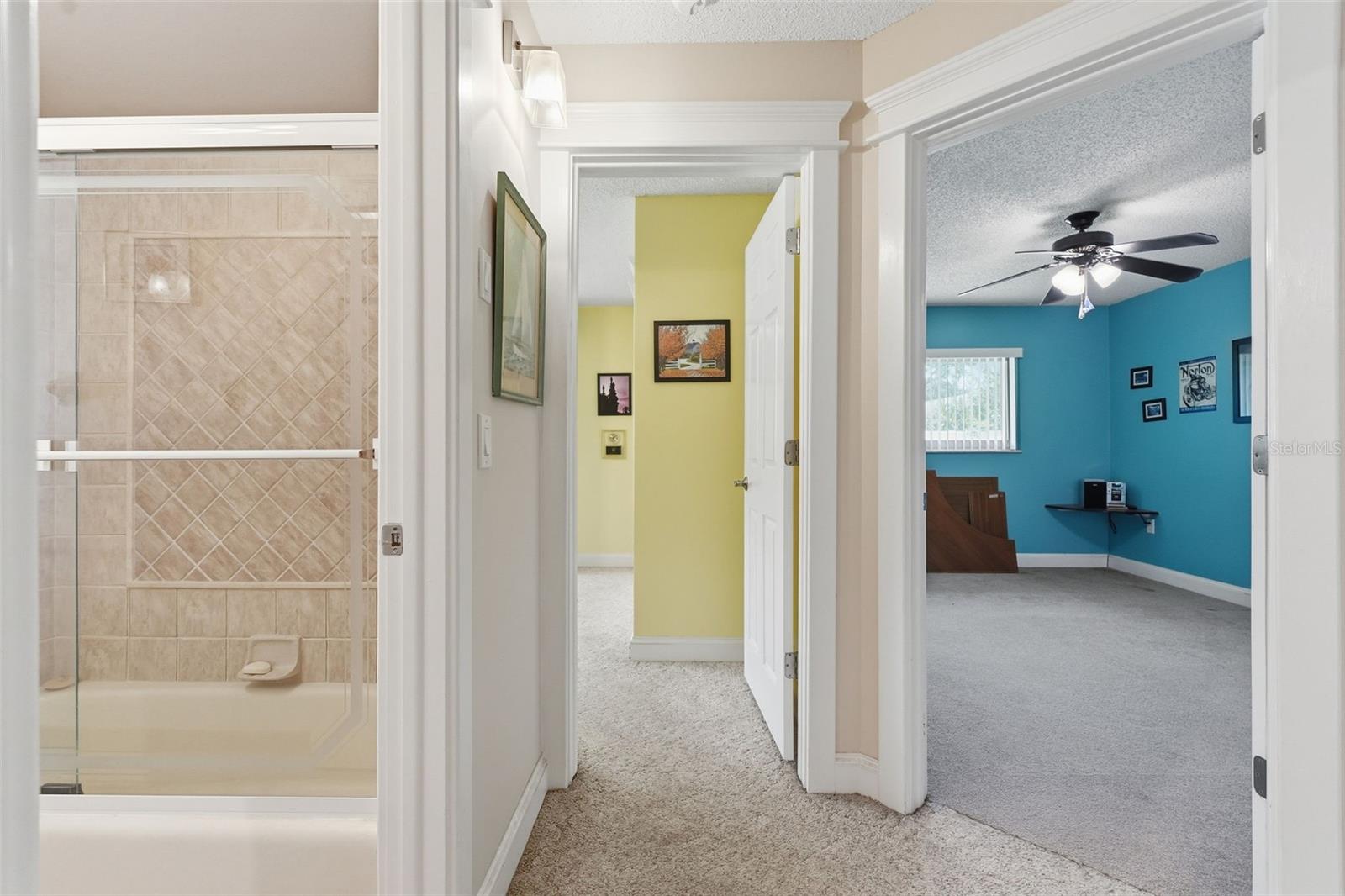 Hall bathroom off of the family room