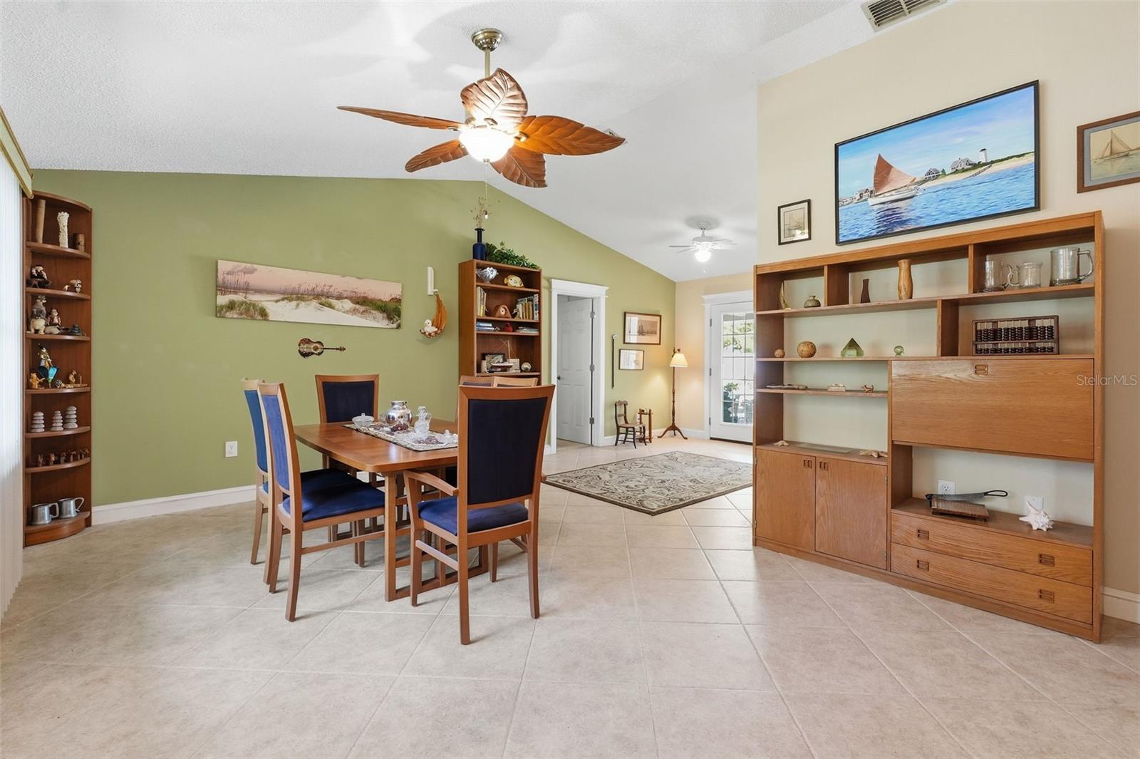 Living room and dining room