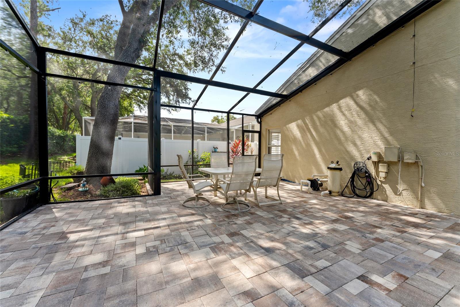 added luxury new cage and pavers