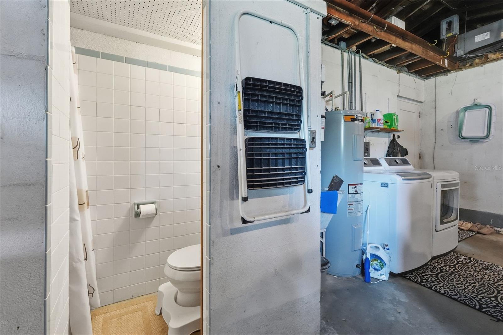 Half bath in the garage