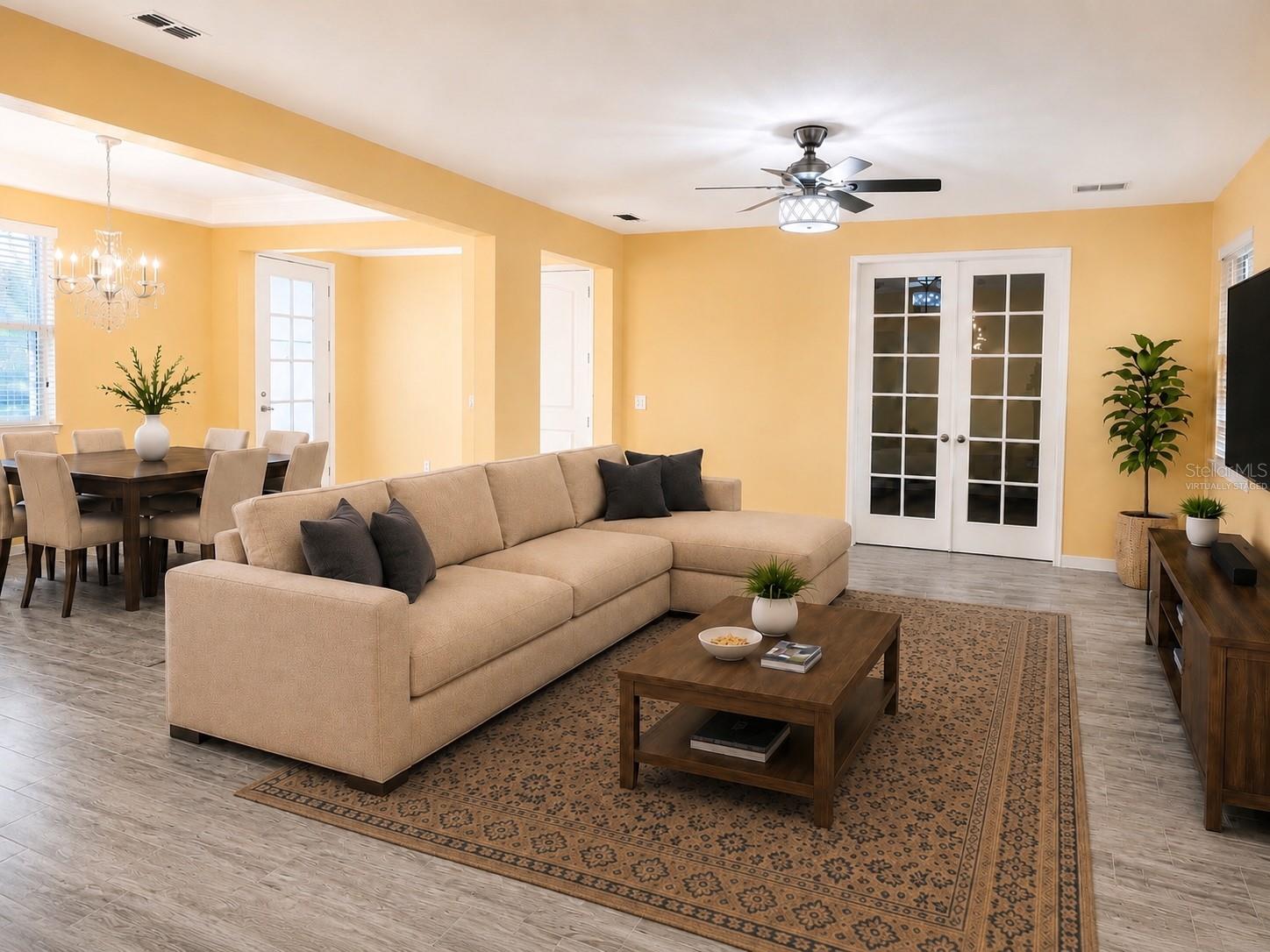 Living Room and Dinning Room Virtually Staged