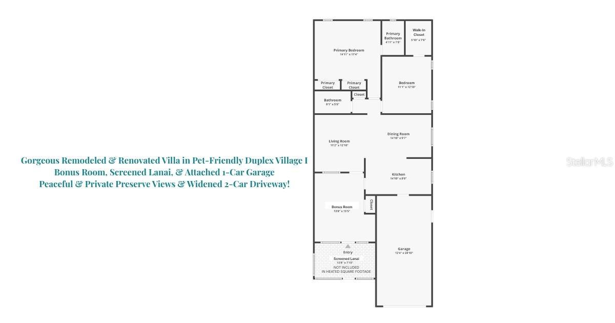 You'll love this open & spacious floor plan with nearly 1,300 heated & cooled square footage of stunning living space~