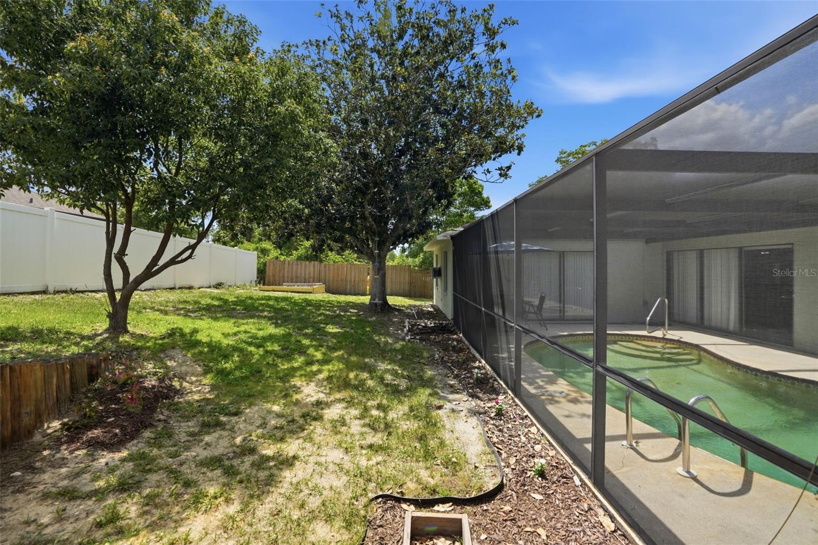 Backyard feels private.