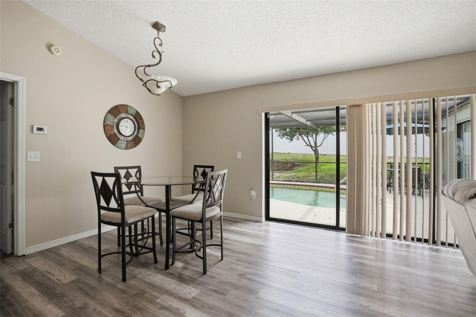 Breakfast nook with views of the pool!