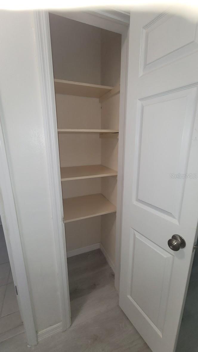 Linen closet in the hallway