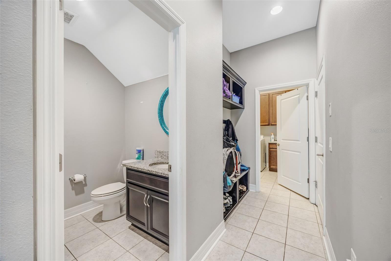 Half Bathroom, Drop zone, and Laundry room