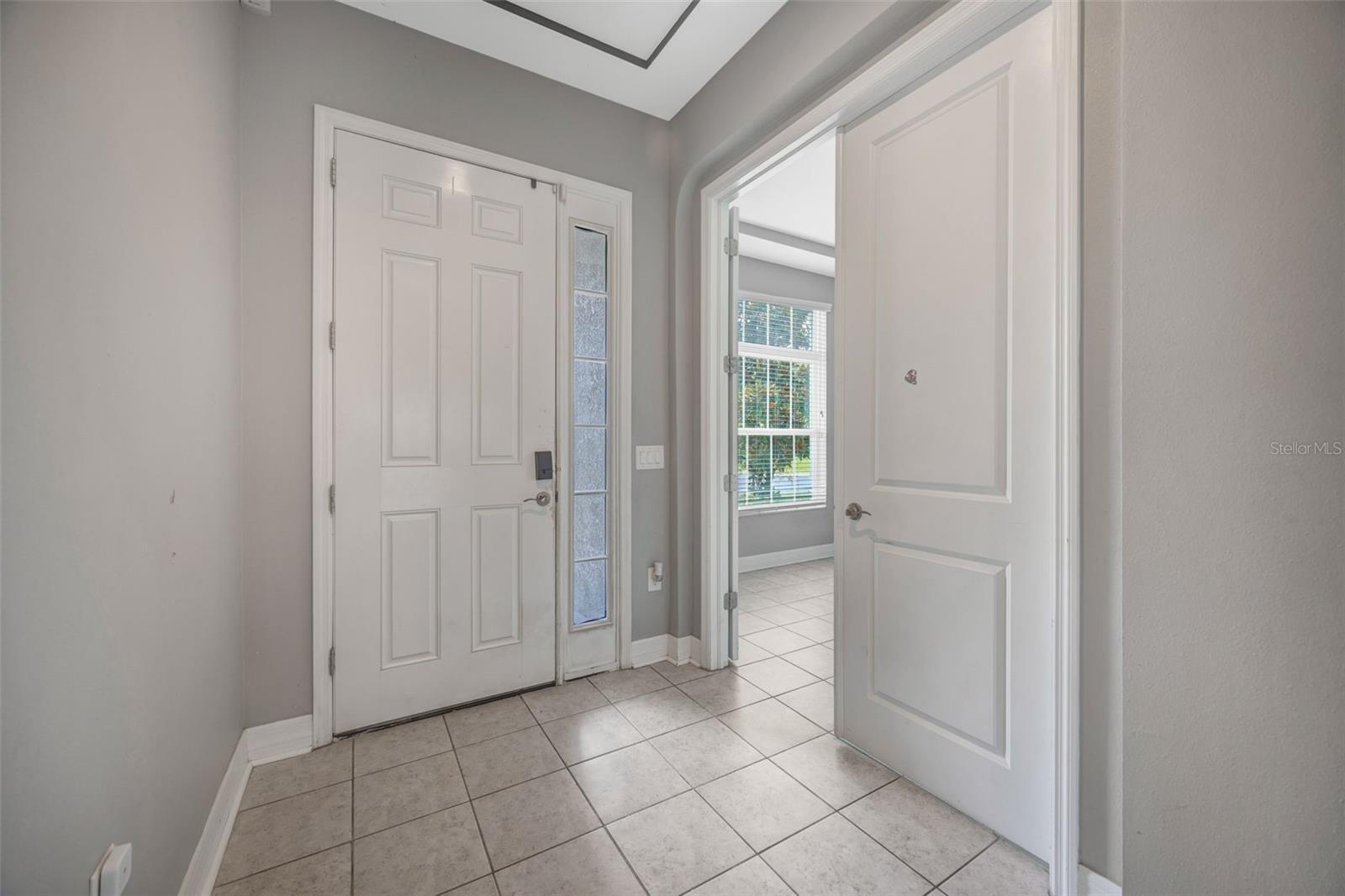 Front door Entry and french doors to office/den