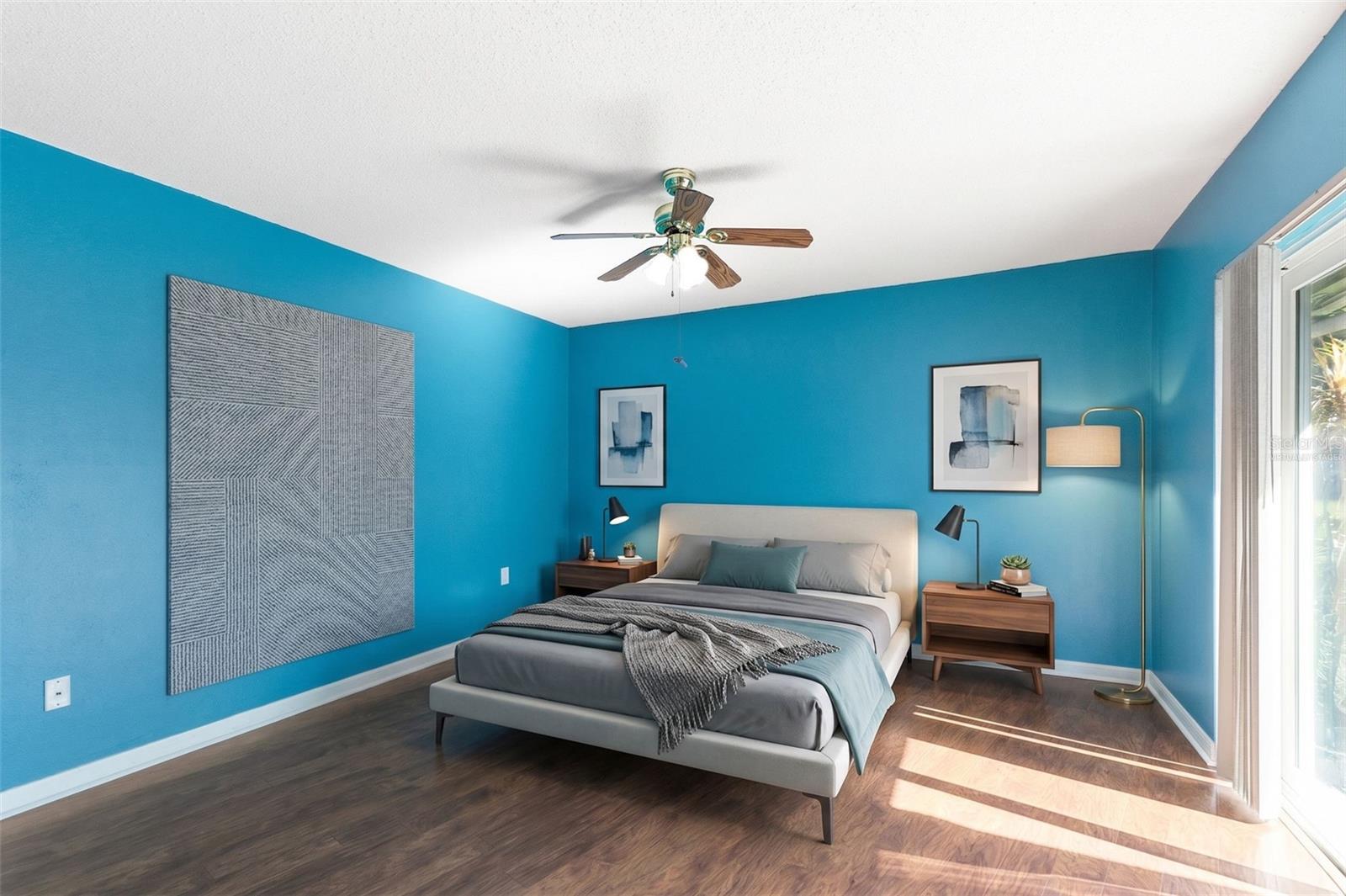 Virtually staged bedroom 4