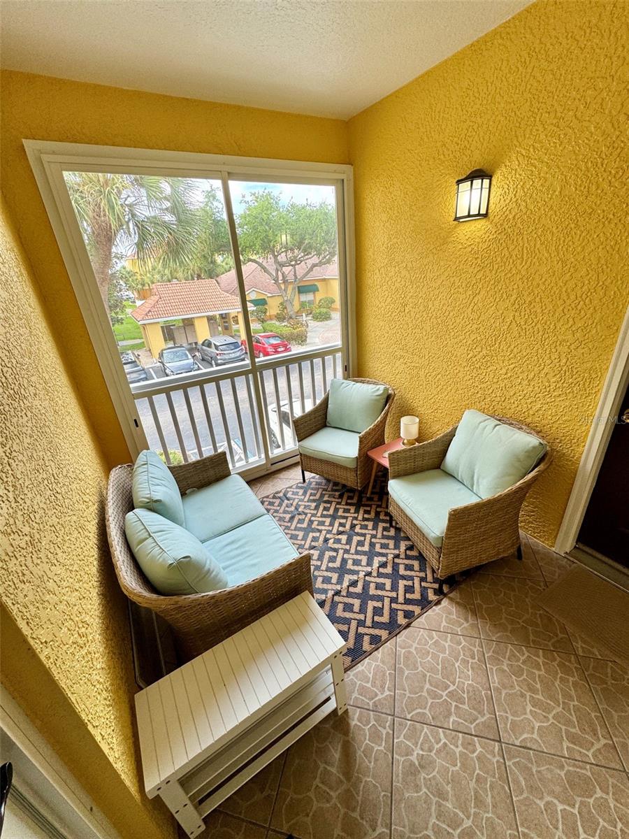 Enclosed front balcony is an extension of your living area.