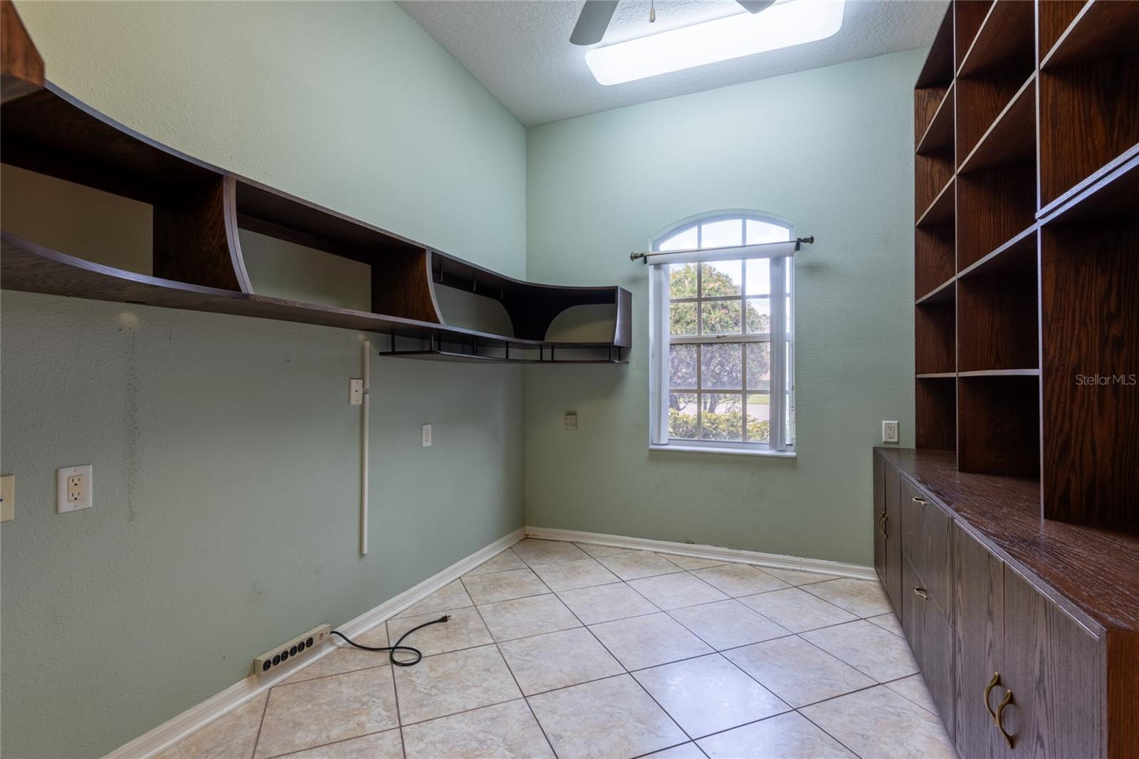 OFFICE SHELVING BUILT IN ON BOTH SIDES
