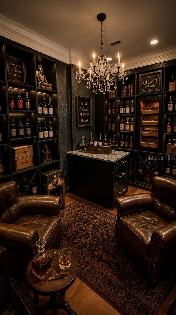 Wine/Cigar Air Controlled Room Staged