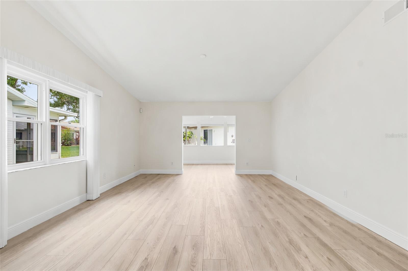 living room and enclosed lanai