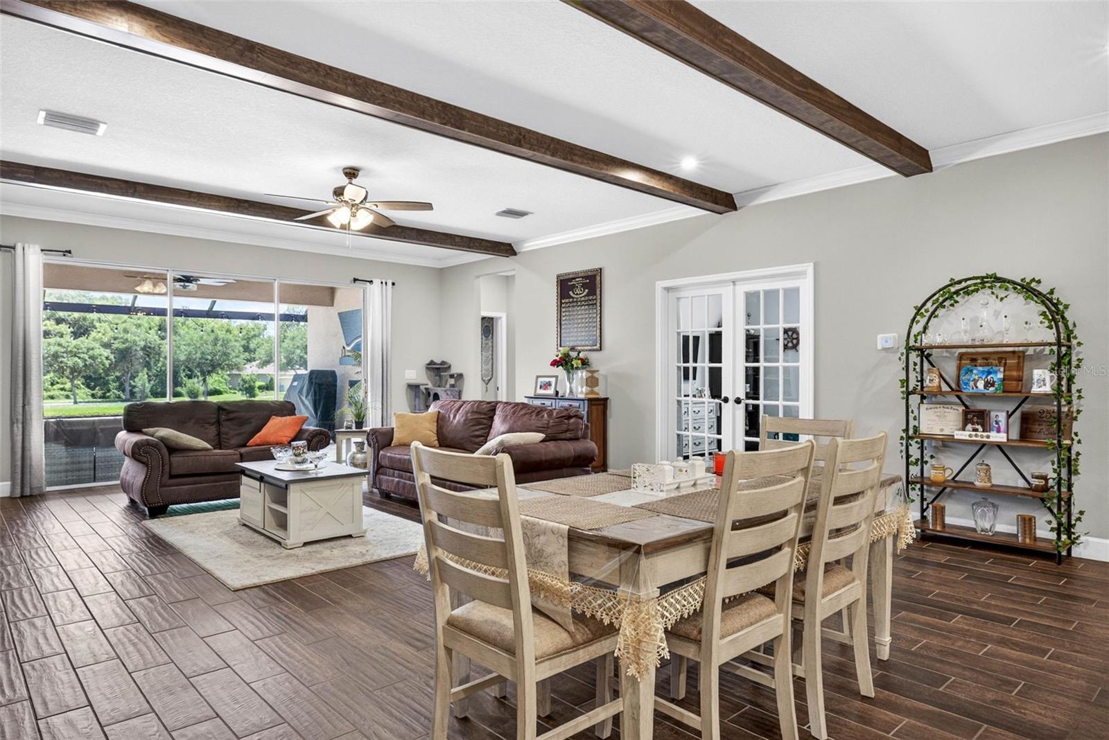 The dining area connects to the main living room.