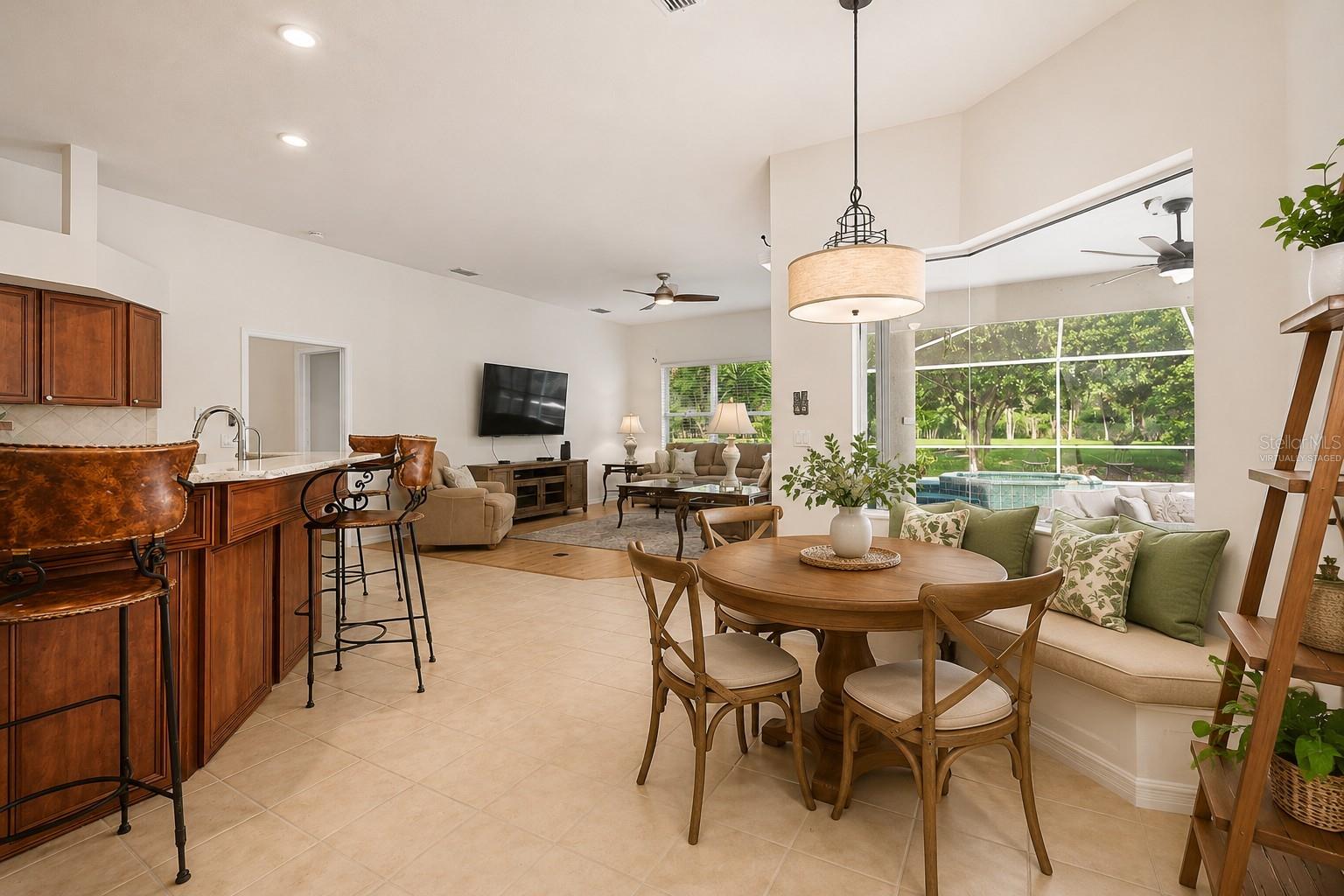 View of family room living area (virtually staged breakfast nook)