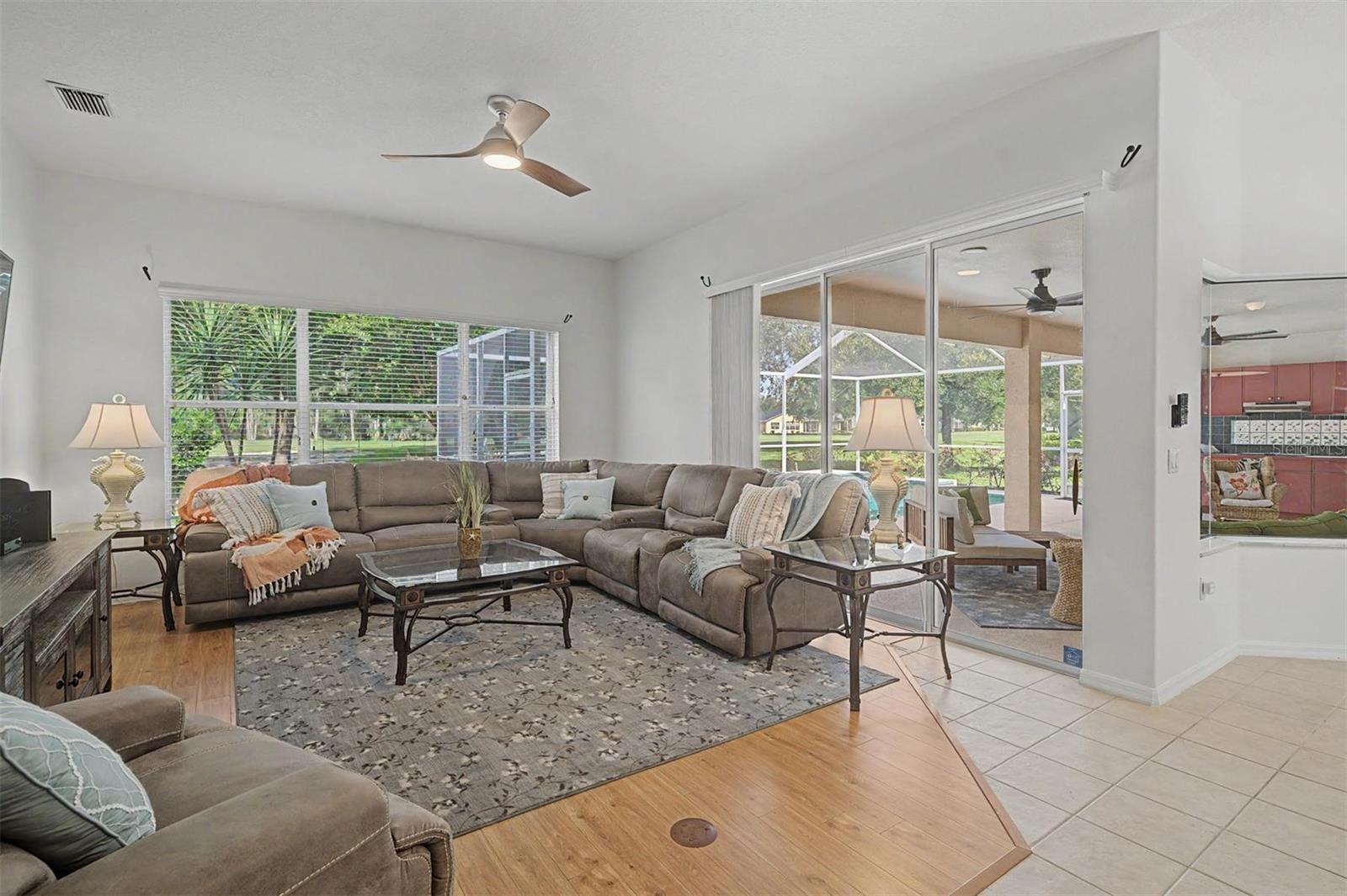 Direct access to the lanai from the kitchen area
