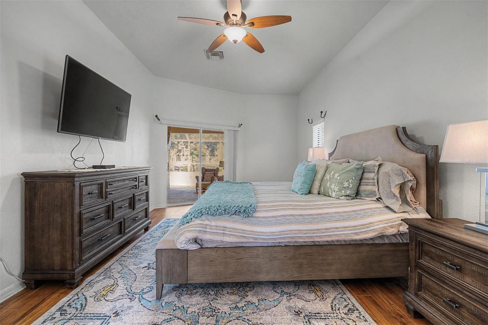 High ceilings in the master bedroom