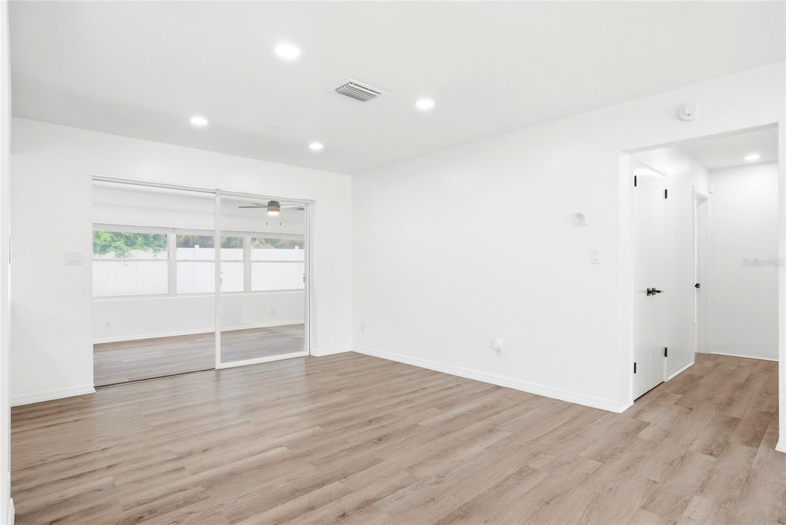 Dining room with kitchen to the left