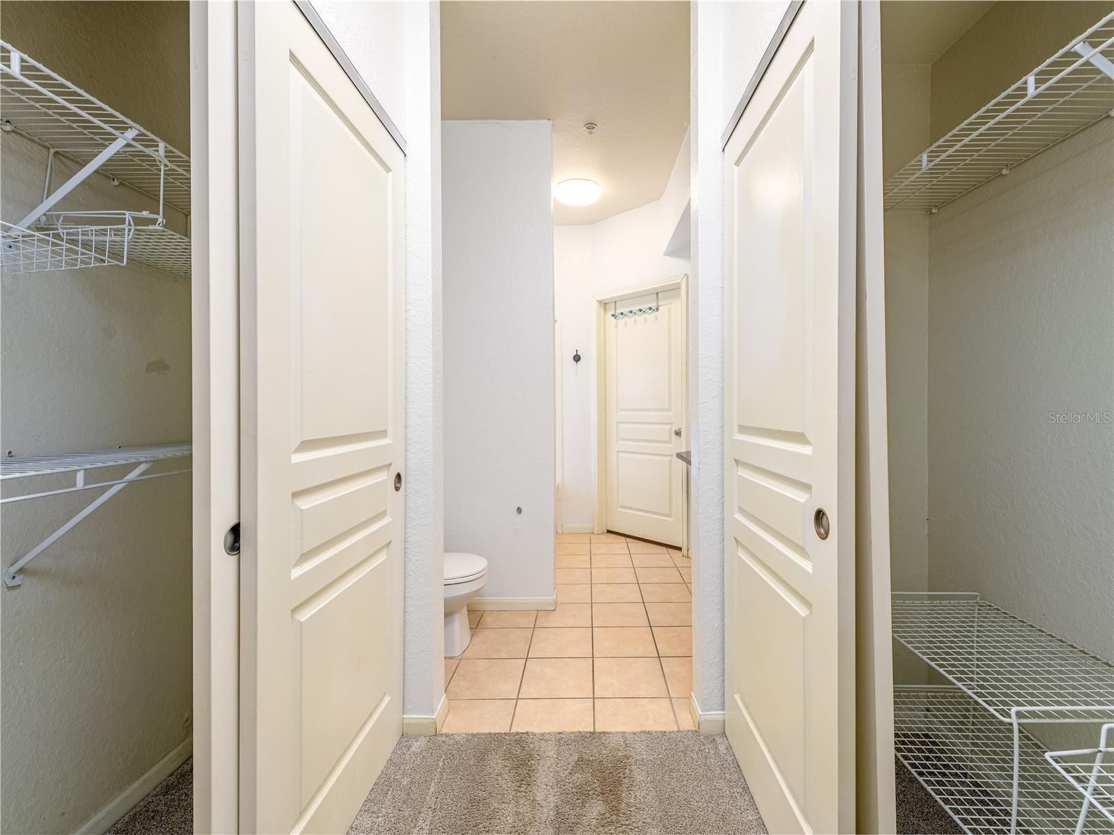 Dual closets in the primary suite