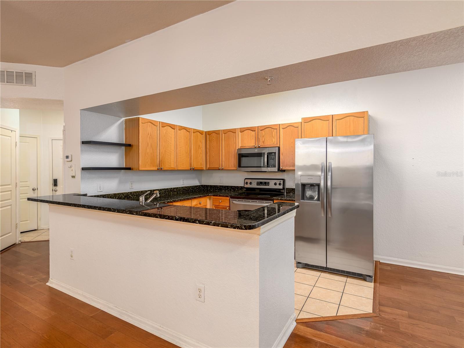 view of kitchen from living area