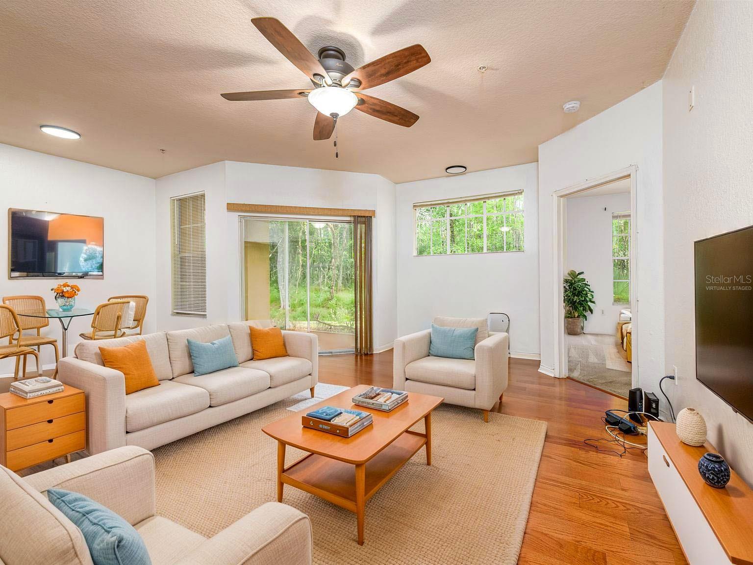 Virtually staged living area