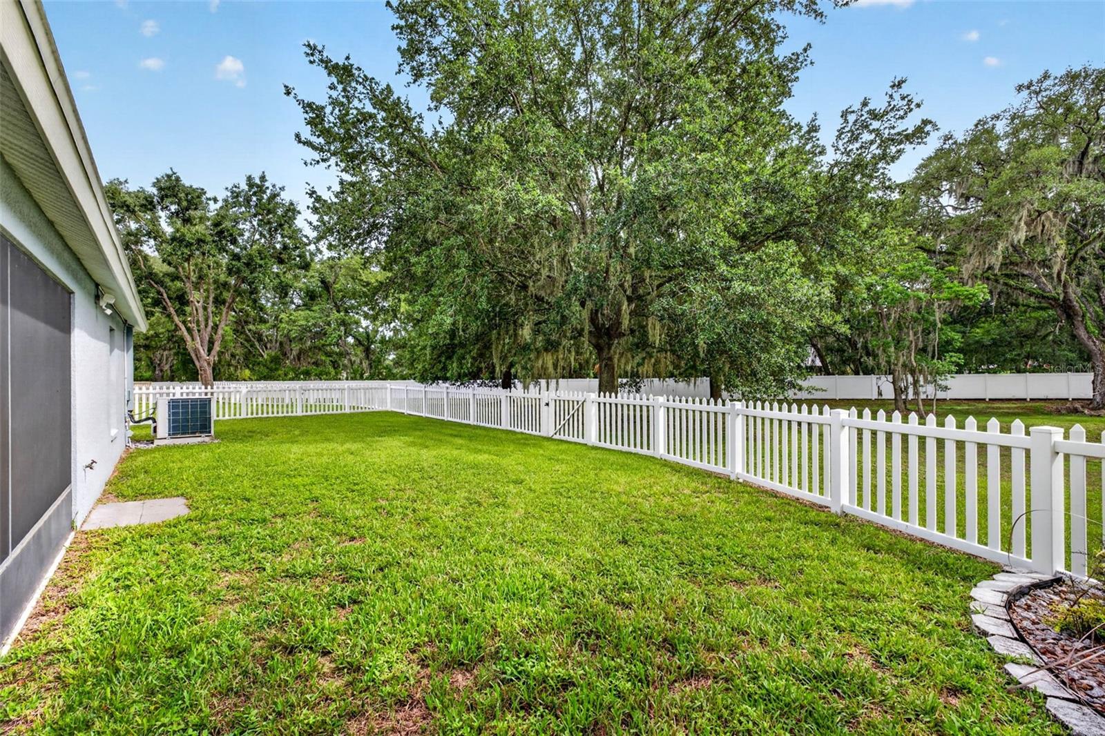 Backyard with non-view obstructing fence