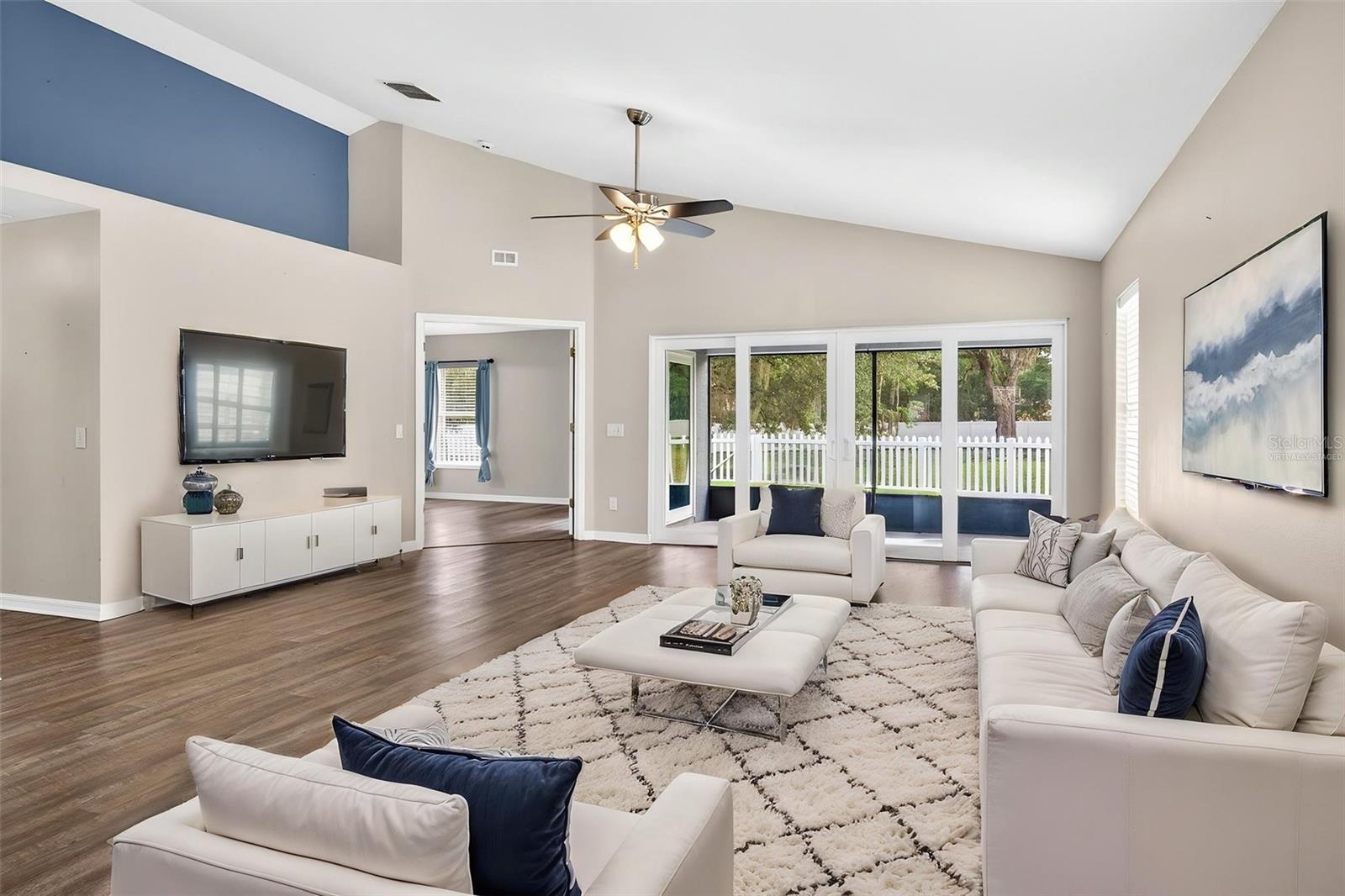 Virtually staged living room